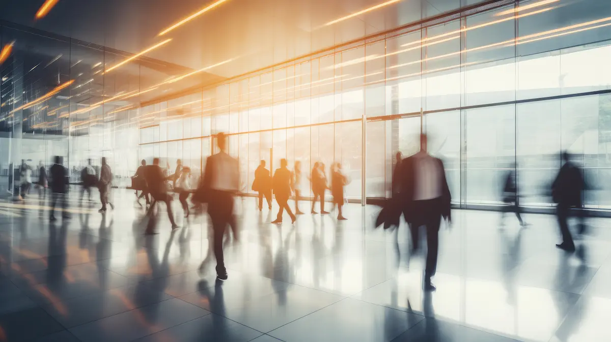 Long exposure shot of crowd