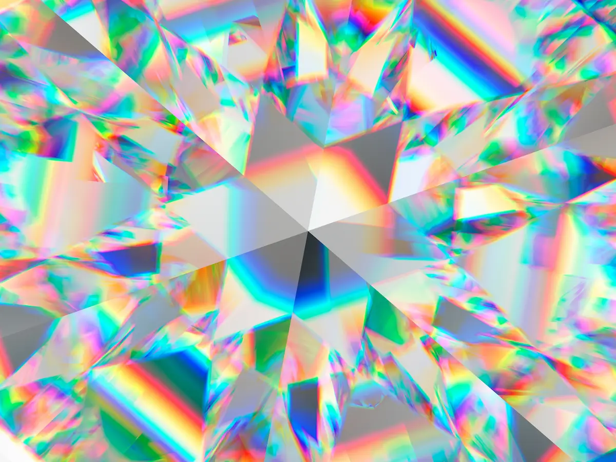 diamond structure extreme closeup and kaleidoscope